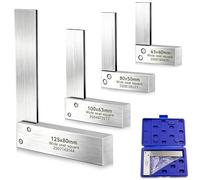 4PCS Machinist Square Set, 2" 3" 4" & 5" Squares Machinist Engineer Steel Benchmark Measure Tools High Precision 90 Degree Wide Base Tool L-Type Testing Measuring Tool (2" 3" 4" & 5")