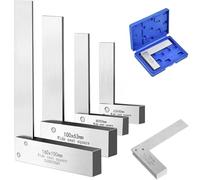 4PCS Machinist Square Set 2, 3, 4, 6 Inch, High Precision 90 Degree Wide Base Square Measuring Tool, L-Type Hard Steel Right Angle Ruler for Engineer Student Artist, Machinery