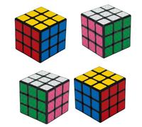 4PCs Magic Cube Puzzle Set, 2x Classic & 2x Crystal Designs, 5.5cm Fidget & Travel Toy, Party Bag Filler, Novelty Puzzle Gift for Kids & Adults, Christmas Birthday Stocking Fillers