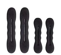 4pcs Magic Donut Bun Maker DIY Women Hair Accessories Braid Styling Hairpins Barrettes Twist Clips Hairstyle Braiding Tools(Black)