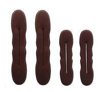 4pcs Magic Donut Bun Maker DIY Women Hair Accessories Braid Styling Hairpins Barrettes Twist Clips Hairstyle Braiding Tools(Brown)