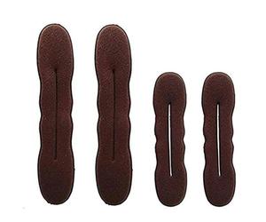 4pcs Magic Donut Bun Maker DIY Women Hair Accessories Braid Styling Hairpins Barrettes Twist Clips Hairstyle Braiding Tools(Brown)