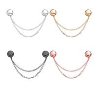 4pcs Magnetic Clothing Clips, Multi-Function Magnetic Button Clips Pinless Magnet Clothing Pins Clothing Accessories for Sleeves Skirts Dresses (Gold, Rose Gold, Gun Black, Silver)