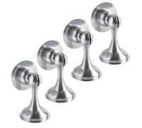 4pcs Magnetic Door Stoppers Brushed Finish Screw or Stick Door Stops with Strong Adhesive & Screws