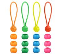 4pcs Magnetic Fabric Clips, 4 Macron Colors Reusable Twist Ties Silicone Cable Ties Needle Holder with Fabric Huggers Magnetic Cord Ties Cross Stitch Gift for Needlework Embroidery Craft (16pcs)