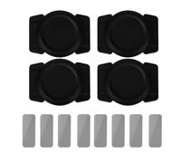 4pcs Magnetic Holder Case for AirTag, Waterproof Strong Magnet Hidden Silicone Protective Cover with 8 Iron Sheets for Luggage Bike Car Metal Surfaces (Black)