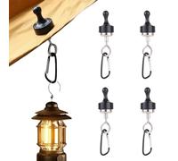 4Pcs Magnetic Hook For Outdoor Camping Magnetic Carabiner For Outdoor Tent Magnetic Clips Heavy Duty Magnetic Hook For Rooftop Tent Accessories(Black)