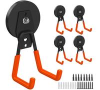 4Pcs Magnetic Hooks Heavy Duty, Large Strong Magnetic Storage Hook for Hanging Garage Tool, 66mm Magnet Hooks with Anti-Slip Coating, Magnetic Holder for Power Drill/Metal Cabinet/Garden Tools