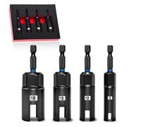 4PCS Magnetic Impact Wing Nut Driver Set, 4-Pack U-Slot Nut Drivers, 40Cr-Mo Steel, 3-1/8" (80mm) Long, 9mm/12mm/15mm/18mm (≈3/8", 15/32", 19/32", 23/32") Nut Drivers for Power Drills&Impact Wrenches