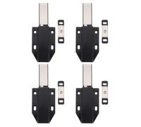 4pcs Magnetic Push Open Door Latch Lock for Closet and Appliance Doors | Rv Owners, Black Finish, Concealed Install, Stainless Steel and Plastic Build, Attic Spaces
