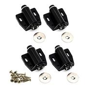 4pcs Magnetic Push to Open System Damper for Cabinet Cupboard Drawer with Screws (Black)