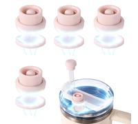 4pcs Magnetic Straw Caps, Straw Toppers for Stanley Tumbler Cover Cap Fit All 0.24-0.4 Inch Cup Accessories for Hiking Climbing Outdoor Activities (Light Pink)