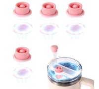 4pcs Magnetic Straw Caps, Straw Toppers for Stanley Tumbler Cover Cap Fit All 0.24-0.4 Inch Cup Accessories for Hiking Climbing Outdoor Activities (Pink)