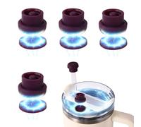 4pcs Magnetic Straw Caps, Straw Toppers for Stanley Tumbler Cover Cap Fit All 0.24-0.4 Inch Cup Accessories for Hiking Climbing Outdoor Activities (Purple)