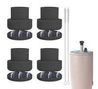 4pcs Magnetic Straw Cover for BrüMate Era & Resa 40/30oz Tumblers, Silicone Magnetic Straw Topper Cap Cup Stopper with Brushes for Brumate (Black)