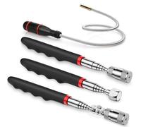 4PCS Magnetic Telescopic Pick-up Set, 7 to 30 inches Extendable Magnet Stick with Non-Slip Handle, Flexible Magnetic Tools for Retrieving Metal Parts Tools Garage Workshop & Hard-to-Reach Areas