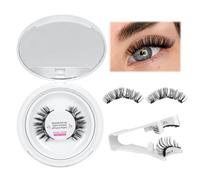 4Pcs Magnets Per Piece Magnetic Eyelashes With Applicator Long Lasting And Reusable Magnetic Lashes Kit No Glue Needed False Eyelashes Waterproof,Cruelty Free,Easy To Wear(1pair,Charm)