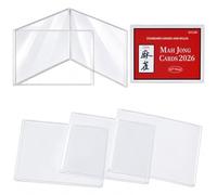 4PCS Mahjong Card Sleeves, Clear Protective Covers for Large Mahjong Score Cards, Reusable Transparent Card Protectors, Easy Insert Card Sleeves for Game Nights, Clubs & Travel
