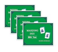 4PCS Mahjong Cards 2024, Standard Mahjong Game Score & Rule Cards, Learn and Master Large Print Recreational Play Rules for Beginners, Mah Jong