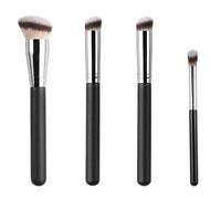 4PCS Makeup Brush Set for Under Eye and Face,Synthetic Contour Makeup Brush Kit for Blending, Buffing and Setting with Liquid, Cream or Powder - Professional Cosmetic Tool