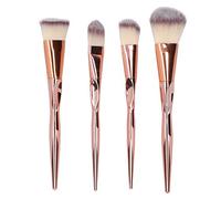 4pcs Makeup Brushes Set, Brown White Multi-functional Soft Washable Brush Hair Face Make Up Brush Beauty ToolSet
