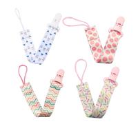 4Pcs Mam Dummy Clips, 4pcs Baby Pacifier Holder with 4pcs Silicone Pacifier Adapters, Universal Mam Dummies 0-6 Months Newborn, Soother Chain for Baby Girls Boys