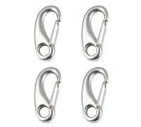 4Pcs Marine Carabiner Clips, Stainless Steel Egg Shape Spring Snap Hook Clip Quick Link Carabiner Boat Fender Hooks for Camping Fishing (M100)