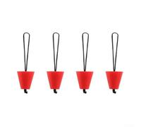 4pcs Marine Grade Silicone Drain Covers with Rope Pull for Kayak Canoe Yacht Drain Protection 34 in to 1 12 in Diameter (Red)