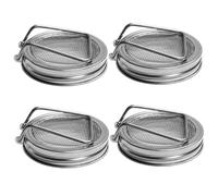4Pcs Mason Jar Sprouting Lids 3.4 Inch Stainless Steel Sprouting Jar Lids Strainer Caps for Wide Mouth Jars Seed Sprouter Lid