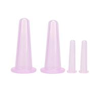 4Pcs Massage Cupping Set Silicone Mini Facial Cups Face Massager Helper Skin Care Neck Back Eyes Massaging Cup Safe to Use, Don't Worry About Burns Health Care Products (Purple)
