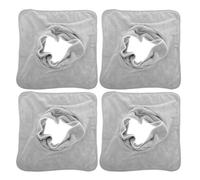 4pcs Massage Towel with Face Hole, 35x35cm Ultrafine Fiber Square | Light Gray Finish, Fine Edge Stitching, Stable Shape, Easy Care, Skin Friendly for Facials and Neck Massages