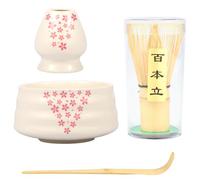 4Pcs Matcha Whisk Set, Elegant Matcha Tea Set, Japanese Matcha Making Set with Ceramic Whisk Holder Matcha Bowl Matcha Whisk, Matcha Starter Kit, Exquisite Matcha Set for Tea Lovers