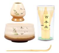 4Pcs Matcha Whisk Set, Elegant Matcha Tea Set, Japanese Matcha Making Set with Ceramic Whisk Holder Matcha Bowl Matcha Whisk, Matcha Starter Kit, Exquisite Matcha Set for Tea Lovers