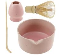 4Pcs Matcha Whisk Set, Japanese Matcha Tea Set,Ceramic Matcha Bowl Matcha Whisk Holder Bamboo Matcha Whisk and Bamboo Scoop Handcrafted Matcha Kit for Traditional Japanese Tea (G)