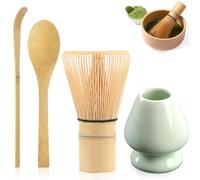 4PCS Matcha Whisk Set Matcha Tea Set Bamboo Matcha Whisk Japanese Matcha Ceremony Accessory for Tea Ceremony Tea Drinking