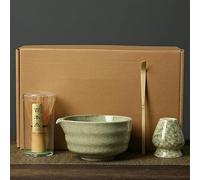 4Pcs Matcha Whisk Set, Traditional Matcha Tea Set with Bamboo Whisk, Scoop, Ceramic Bowl & Whisk Holder, Japanese Matcha Making Kit for Matcha Lovers, Authentic Tea Ceremony Gift Set