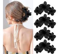 4PCS Matte Hair Clips Thick Thin Curly Straight Long Hair Non-Slip Square Large Hair Claw Clips Strong Hold Medium Hair Grippers for Women