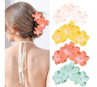 4PCS Matte Hair Clips Thick Thin Curly Straight Long Hair Non-Slip Square Large Hair Claw Clips Strong Hold Medium Hair Grippers for Women