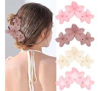 4PCS Matte Hair Clips Thick Thin Curly Straight Long Hair Non-Slip Square Large Hair Claw Clips Strong Hold Medium Hair Grippers for Women