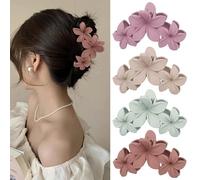 4PCS Matte Hair Clips Thick Thin Curly Straight Long Hair Non-Slip Square Large Hair Claw Clips Strong Hold Medium Hair Grippers for Women