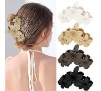 4PCS Matte Hair Clips Thick Thin Curly Straight Long Hair Non-Slip Square Large Hair Claw Clips Strong Hold Medium Hair Grippers for Women