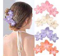 4PCS Matte Hair Clips Thick Thin Curly Straight Long Hair Non-Slip Square Large Hair Claw Clips Strong Hold Medium Hair Grippers for Women