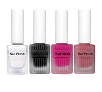 4Pcs Matte Nail Polish Set - White Black Blushing Nude & Hot Pink. Velvet Finish Nail Polish, Quick Dry, Non-Shiny, Waterproof & Long Lasting Nail Varnish,Holographic Paint - No UV Needed,12ml Each