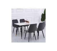 4Pcs Matte Velvet Accent Dining Chair with Metal Legs The hot sale Grey One Size
