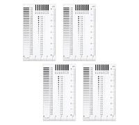 4pcs Measurement Ruler Plastic Gauge Tool Plastic Versatile Industrial Use Multifunctional Design Measuring Guide for Mechanical Engineering and Printing