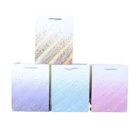 4pcs Medium Gift Bags for Presents, 23x18cm Reusable Gift Bags for Birthdays, Christmas, Easter, Baby Showers (Assorted Colors, 4 Styles)