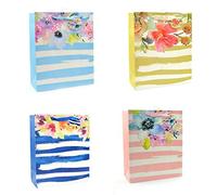 4pcs Medium Glitter Paper Gift Bags Birthday, Wedding, Christmas Present Bags