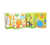 4pcs Medium Kids Birthday Gift Bags 3D Aminal Theme Birthday Christmas Bags