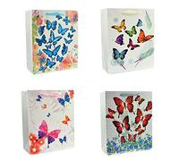 4pcs Medium Paper Gift Bags Butterfly Birthday, Wedding, Christmas Present Bags