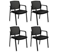 4Pcs Meeting Waiting Room Office Chairs Stackable Office Mesh Chairs